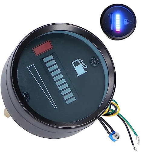 Indicatore del Carburante Digitale da 52mm, 12 V misuratore del serbatoio del carburante universale, misuratore livello batteria, Resistenza Regolabile, display LED per auto e moto