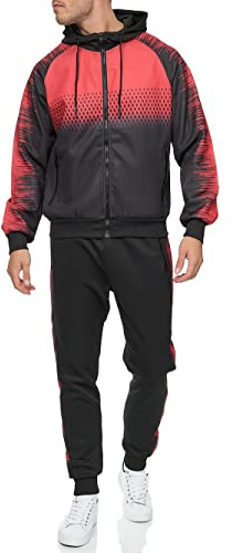 C-IN-C Tuta da jogging da uomo con motivo barocco, tuta sportiva per uomini, tuta da allenamento, tuta da corsa, tuta da palestra, tuta per il tempo libero modello, L