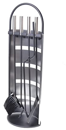 Aqbau® Kaminbesteck 4 tlg. | Kamingarnitur Patina Kaminzubehör | Kamin besteck | Kaminwerkzeug Schürhaken