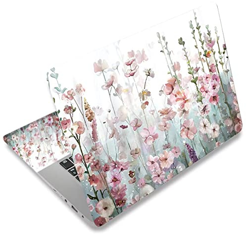DINKY Laptop Skin Sticker Decal, 16 16.5” 17” 17.3 inch Laptop Universal Reusable Vinyl Skin Stickers Art Cover Decal Notebook PC Personalized Protector Flower