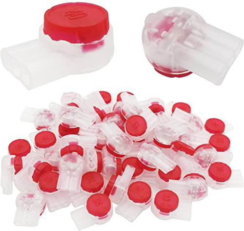 Einzeladerverbinder, CTRICALVER UR2 Anschluss, Kabelverbinder Fettfüllung, Telefonkabel Verbinder 3-Port / 3-Kern - 50 Stück (Rot)