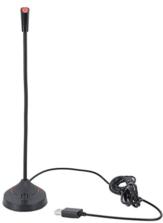 Tbest Kabelgebundenes Desktop-Mikrofon, Schwanenhals-Kabelmikrofon, Schwarz, 360-Grad-Aufnahme, Desktop-Schwanenhalsmikrofon für Karaoke-Konferenzaufnahmen (USB)