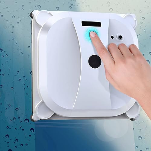 QJJML Robot Nettoyeur De Vitres Intelligent, 80w Nettoyeur De Vitres Automatique, 20min D'Autonomie, pour L'Intérieur Et L'Extérieur