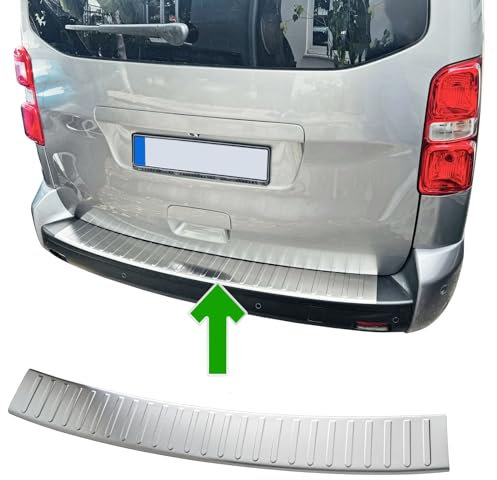 Paraurti Posteriore per Peugeot Traveller | Dal 2016+ Acciaio Inox Opaco Protezione per Bordo Bagagliaio Carico