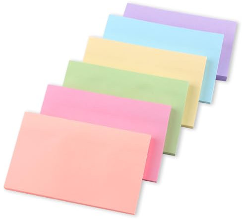 Haftnotizen, 480 Stück Sticky Notes, Groß Haftnotizen Pastell, Haftnotizen Klebezettel Groß, Bunt Selbstklebende Klebezettel, Large Notizzettel Zum Beschriften für Schule, Zuhause, Büro - 76 x 127mm