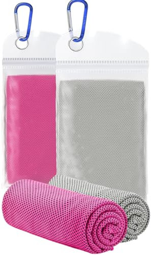 Cooling Towel for Men and Women, 2 Pack - Soft Breathable Chilly Towels for Neck, Yoga, Golf, Gym, Camping, Running, Sports - Ice Towel Small Size Suitable