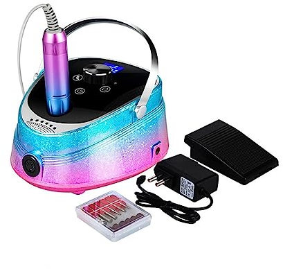 FHPEWXDG Taladro eléctrico para uñas, Taladro para uñas Recargable, pulidor de uñas en Gel de 35000 RPM, Taladro portátil para uñas para manicura, fresadora para uñas de Gel, manicura