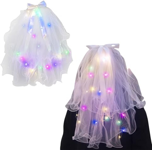 Liuer Velo Novia Blanco, Velo de Novia Despedida para Novias Bodas Despedidas de Solteros Accesorios de Foto de la Boda (B)