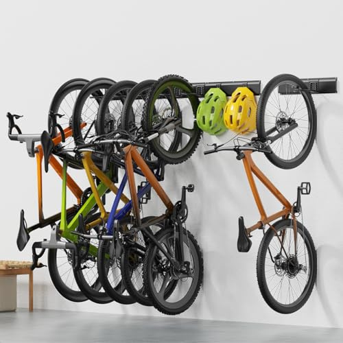 Housolution Soporte para Bicicletas de 48 para 6 Bicis + 5 Cascos