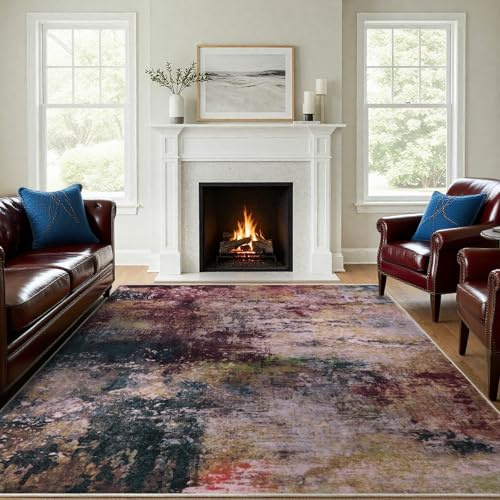 GthreeD Modern Waschbare Teppich 140x200, Zeitgenössische Abstrakelte Kurzflor Carpet, Wohnzimmer Teppiche, Weich rutschfest, Schlafzimmer Esszimmer Büro,Taupe