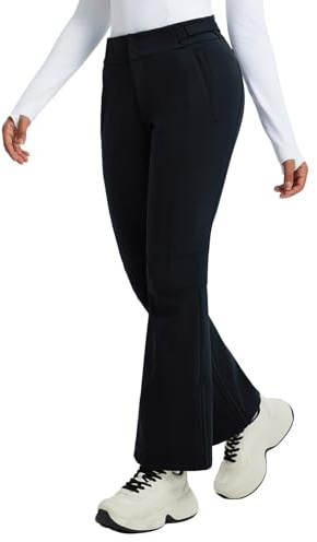 baleaf Ski Pants for Women Waterproof Insulated Fleece Lined Snowboading Pants Water Resistant for Winter Cold Weather Black S