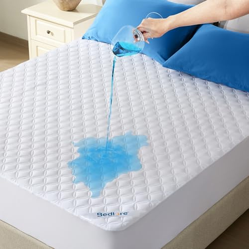 BEDLORE Waterproof Double Mattress Protector, Breathable TPU, White | Extra Deep Pocket, Brushed Microfiber, Hypoallergenic, Noiseless, Oeko-Tex Mattress Cover, Machine Washable