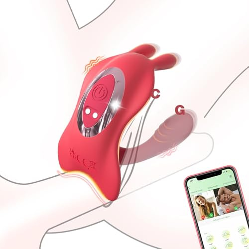 Couples App Controlled Wearable Vibrator, 9-Mode Clitoral & G-Spot