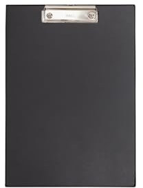 MAUL Klemmbrett A4 | Klemmbrett aus Karton mit Folie | Schreibbrett mit Papierklemme | Clipboard mit moderner Klemmer zur Aufbewahrung von Papier | für Büro, Küche und Werkstatt | Schwarz