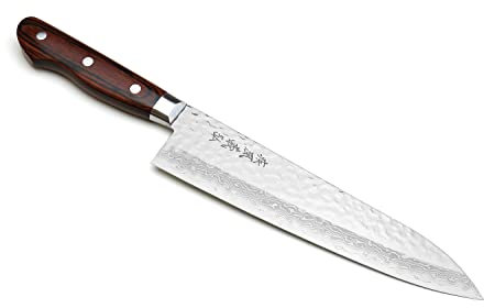 Yoshihiro VG10 16 Layer Hammered Damascus Gyuto Japanese Chefs Knife (7'' (180mm))