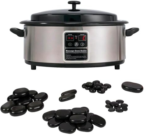 Hot Stone Hotstone Massagesteine Set klein inkl. Wärmegerät und 45 Steinen