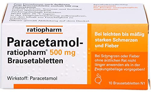 Paracetamol-ratiopharm 500 mg Brausetabletten: Der gut verträgliche Klassiker hilft gegen Schmerzen und Fieber, 10 Brausetabletten
