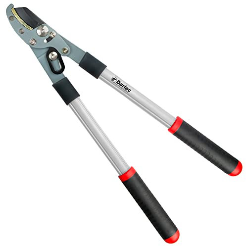Darlac Troncarami da giardino a incudine compatti, azione doppia composta per ridurre lo sforzo, capacità di taglio 35 mm, ideale per potature dure, lama in acciaio ad alto tenore di carbonio SK5