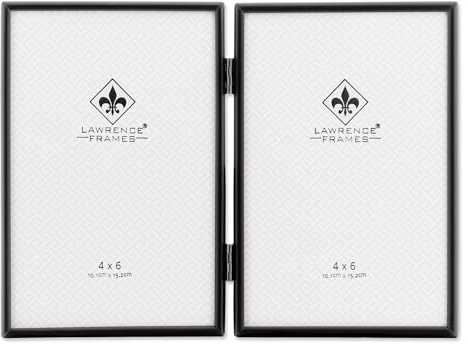 Lawrence Frames 4x6 Hinged Double Simply Black Picture Frame (660046D)