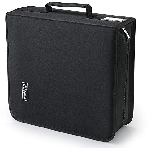 CCidea CD Case DVD Case Storage Holder-264 Capacity,Media Binder, CD Wallet, Disc Booklet, L11.4 x W 6.4 x H3.5 INCH (Black)