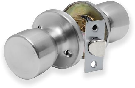 XFORT Tulip Passage Knob Set Satin Chrome, Door Knob for Internal Wooden Doors