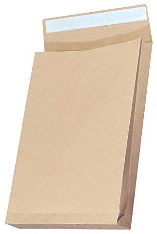 Sobres RND con revestimiento de silicona autoadhesivo, productos de oficina, HK B4, 250 x 353 mm, 150 g/m², 250 unidades, marrón/sobres y accesorios de envío/tipo con cinta de silicona,