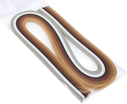 ODETOJOY Quilling Paper Gradient Quilling Remsor 5 mm hantverk papper Filigrana färg ramper kromatisk Crescendo 120 st längd 53 cm (brun)