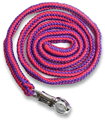 Führstrick Pferd Anbindestrick für Pferde mit stabilem Panikhaken Länge 2m viele Farben (Rot-Lila)