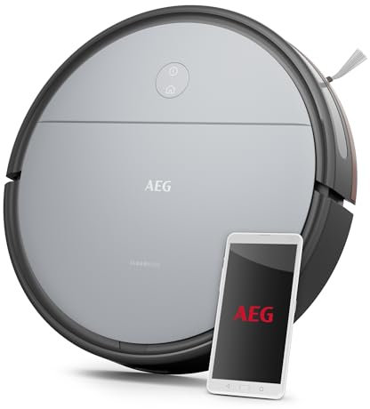 AEG Clean Serie 6000 Aspirapolvere Robot, AR61UD1UG, Pulizia Potente, Filtrazione A Due Strati, Autonomia Fino a 120 Minuti, Navigazione Efficiente, Connessione App, Altezza 7.8 cm, Urban Grey Solid