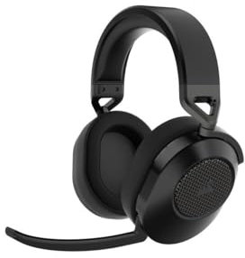 Corsair HS65 Wireless Gaming-Headset - Geringer Latenz 2,4-GHz-Wireless- oder Bluetooth, Dolby® Audio 7.1-Surround-Sound, Leichtgewicht, Omnidirektionales Mikrofon, Zugängliche Tasten - Carbon