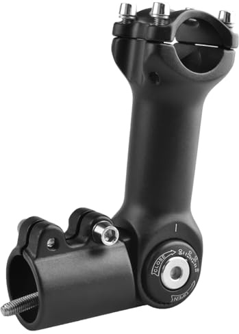 TRIWONDER Potencia de Bicicleta Ajustable 0-90° 25,4/31,8 x 60/80/93/100mm Vástago de Manillar Elevador para Bicicleta Carretera Bici Montaña BMX, MTB (25,4 x 100 mm)