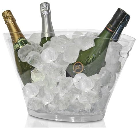 macfly Cubitera para Botellas - Enfriador de 4/6 Botellas de Vino, Cervezas, Champán y Refrescos, Cubitera Grande 4/6 Botellas, Champanera Grande, Cubitera y Enfriador Grande, 43 x 30 x 24,5 cm