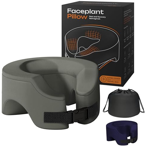 Faceplant - Almohada de espuma viscoelástica ajustable para dormir boca abajo después de cirugía ocular, reposacabezas de masaje para cama y cojín propenso para descanso y recuperación, reinventado