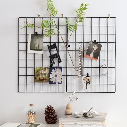 MOIUCUN Vägggaller, fotoväggsdekoration, skrivbordsdekoration, memotavlor för kök, vardagsrum, sovrum, storlek 44 cm x 30 cm, set om 2 (svart)