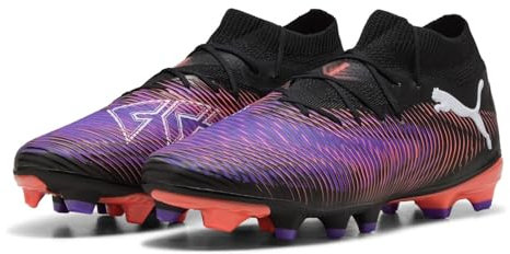 PUMA Unisex Future 8 PRO FG/AG Fussballschuh, Black White-Glowing RED, 40 EU