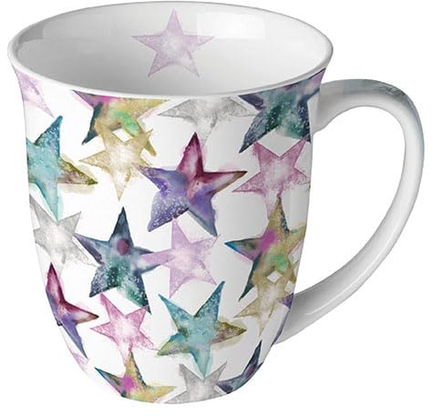 Ambiente kaffekopp tekopp mugg mugg 0,4 l fint ben Kina porslin serie akvarell stjärnor i vattenfärger