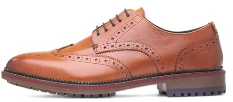 Red Level Berthold Mens Tan Leather Brogue - Size 9 UK - Brown