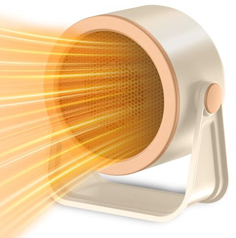 HyAdierTech Chauffage d'appoint, Mini Radiateur Soufflant Céramique, Chauffage soufflant électrique Silencieux, 2 Modes, Protection Contre Surchauffe, Oscillation à 90°, pour Salon Chambre (blanc)