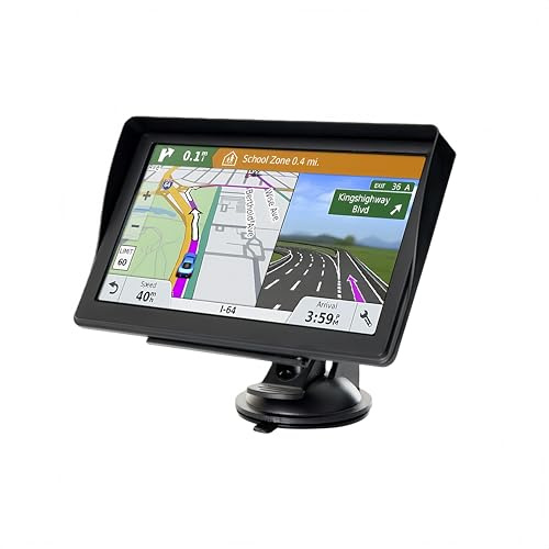 GPS Voiture, Carte de l'europe 2026, 7 Pouces/18CM, Navigation Hors Ligne, Mises à Jour Gratuites, Voix Réelles, Alerte Vitesse & Poi, Français Réglable, pour GPS Poids Lourds/Camping-Car/Camion,3D