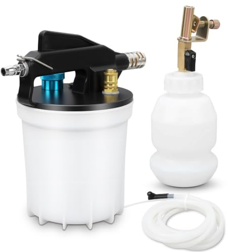 Dispositivo di spurgo dei freni da 3 l, per aria compressa, con bottiglia di ricarica da 1 l e 16 adattatori, set di spurgo dei freni pneumatico per auto e moto, pompa a vuoto
