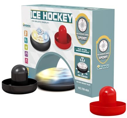 Disco De Hockey Y Palas Juego de Mesa Eléctrico Interactivo Portátil