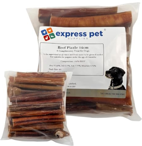 Hollings Bulls pizzle - Lote de 20 barras para masticar para perro (grueso)