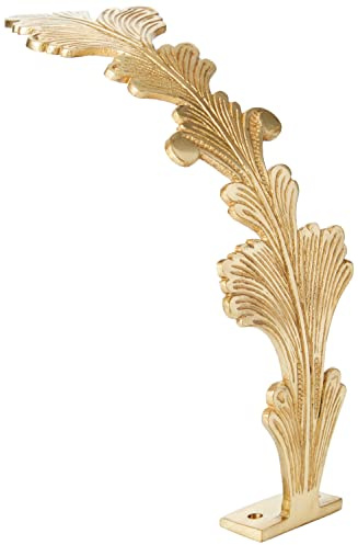 Bulk Hardware BH03841 Embrasse de rideau design feuille classique Laiton
