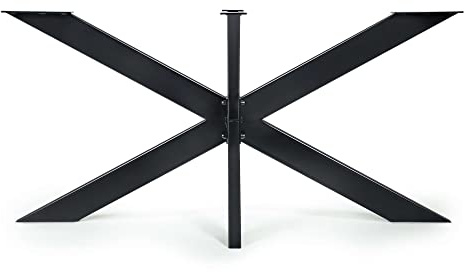 Magnetic Mobel Spider Pieds De Table Piètement Croisé Patins De Table Acier Métal Table De Salle À Manger Bureau Table De Conférence - pour Plateau De Table en Verre (Schwarz, 150x83 cm)