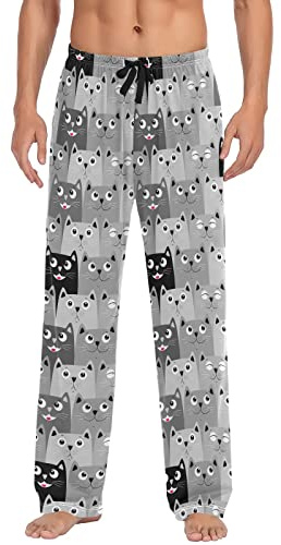 Cute Cats Colorful Men's Pyjama Pants,Sleepwear Lounge Pant with Pockets