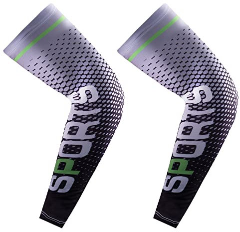 flintronic Manchettes de Bras, Homme Manchon Bras Femme Anti-UV Protection Solaire UPF 50+ Glacé Manches de compression, Respirante pour Cyclisme Refroidissement Chevauchée Sport Basket Ball