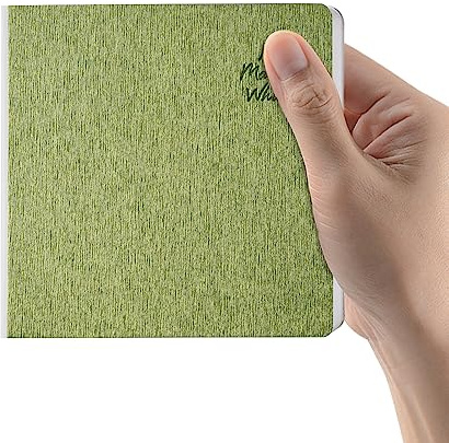 Mifuner Grass Green Hardcover Sketchbook Square Hardbound Sketch Journal 4.7 x 4.7 Inch 42 Sheets Art Book 250GSM Ultra Smooth Paper Ideal for Pencils,Water Color Pen,Marker Pen