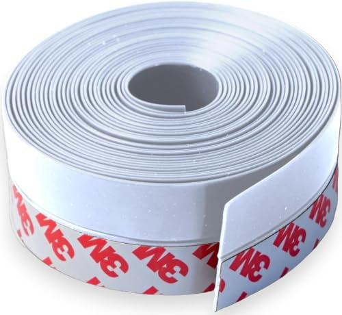 Dpm Tapes – Bas De Porte Adhésif 3M Premium, 5 Mètres, Isolant Pour Portes Et Fenêtres, Étanche À L’Air Et Au Bruit, Protection Contre Le Froid Et Les Courants D’Air (Blanc)