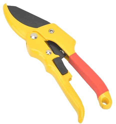 Premium 8 inch garden clippers, 3 Times Easy to Work, Arthritis Weak Hand Snips (Pulley lever -pruners- Yellow)