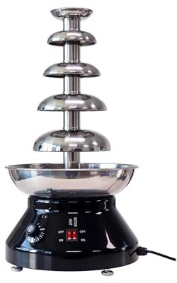 5-Tier Chocolate Fondue Fountain Machine 3L Stainless Steel Commercial Chocolate Fountain for Party Wedding Restaurant, 30℃~110℃ Adjustable, Black